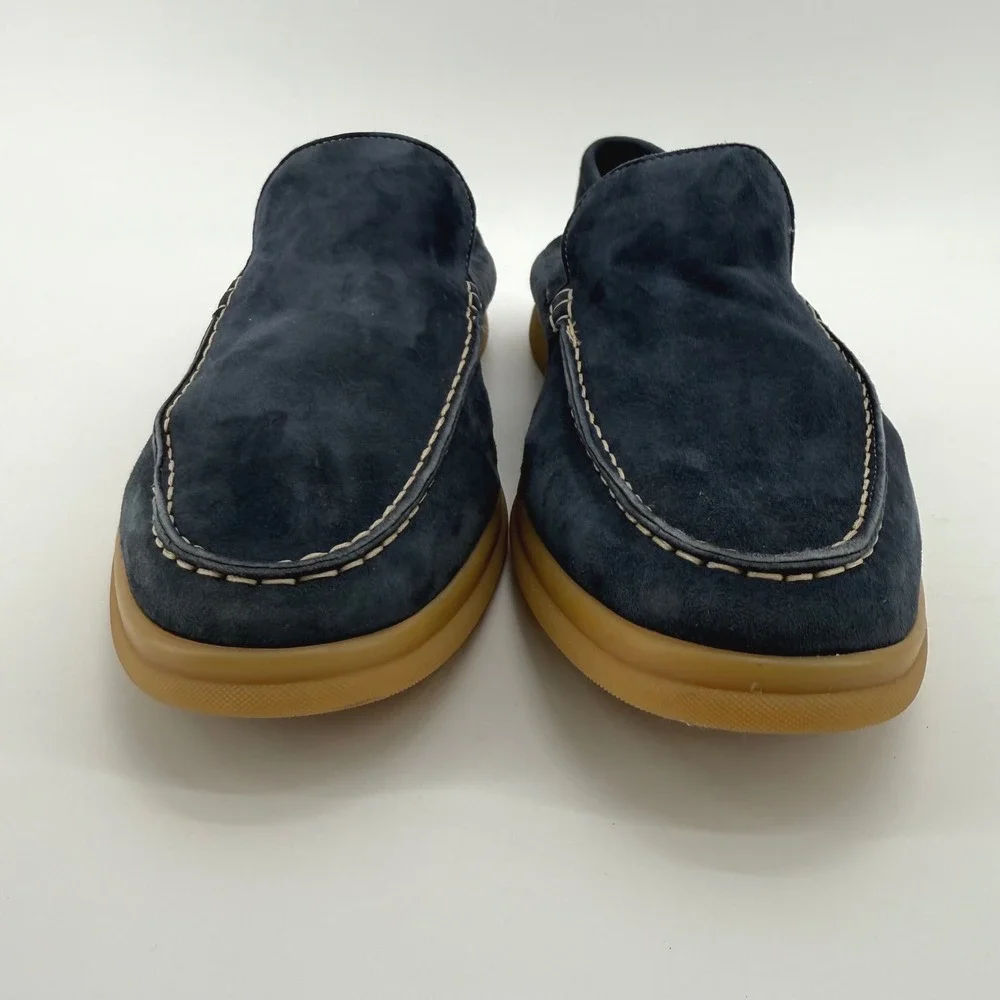 M Gemi The Sailor Mens Navy Blue Suede Loafers Made in Italy Size 42 Rare